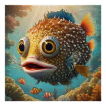 Puffer Fish no 1 Poster brilhante