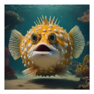 Póster Puffer Fish no 3 Glossy Poster