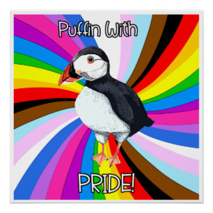Póster Puffin Com Orgulho! LGBTQ+