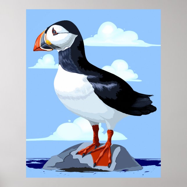 Poster Puffin Cute Atlantic Seabird (Frente)