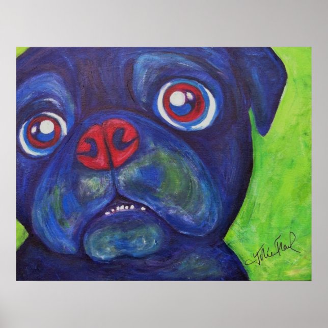 Poster Pug Art "Entusiasmo Puro" (Frente)