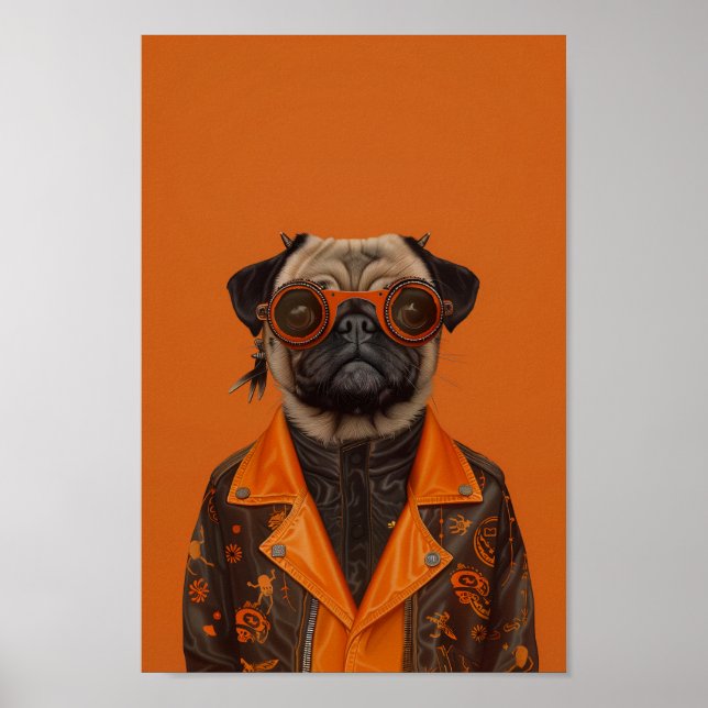Poster Pug Assustador (Frente)