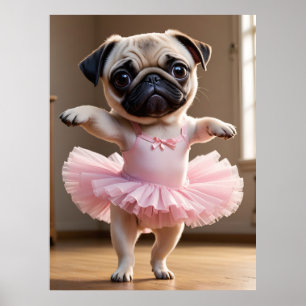Poster Pug Ballerina