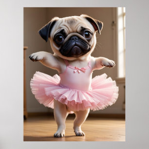 Poster Pug Ballerina