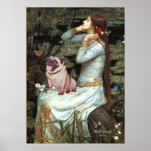 Póster Pug (camisa 2) - Ophelia Seated