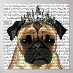 Póster Pug Com Tiara