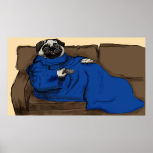 Póster Pug confortável