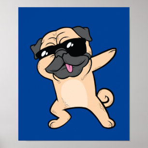 Poster Pug de toque ligeiro legal