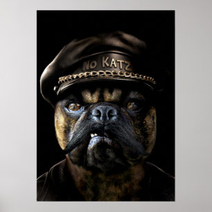Poster Pug do motociclista
