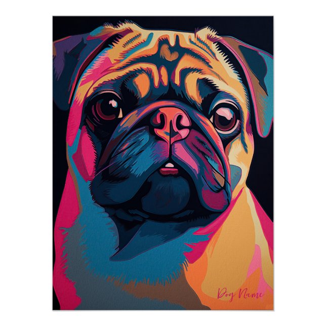 Póster Pug Dog 001 - Bruno Pokopen (Frente)