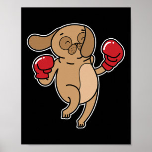 Poster Pug Dog Boxing
