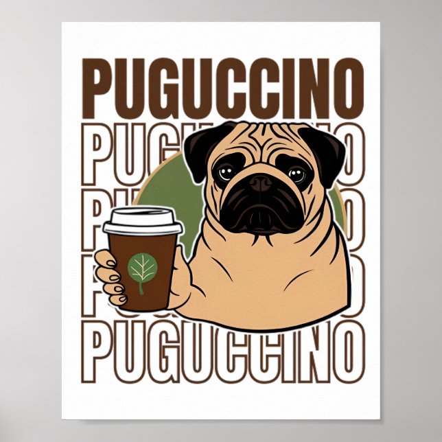 Poster Pug dog cappucccino (Frente)
