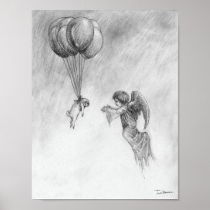 Póster Pug e anjo
