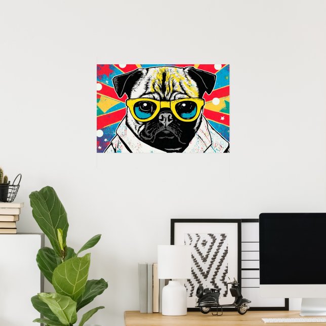 POSTER PUG LIFE 9 (Escritório em casa)