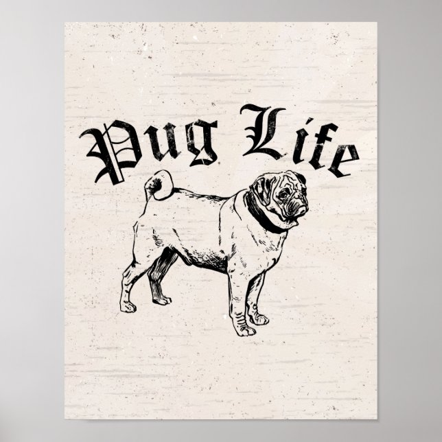 Póster Pug Life Funny Dog Gangster (Frente)