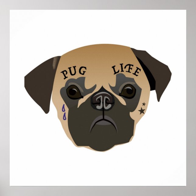 Poster Pug Lovers | Vida útil cúbica (Frente)