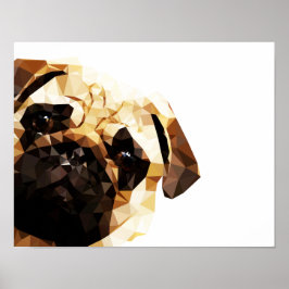 Poster Pug Low Poly Art