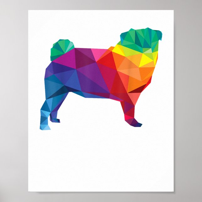 Poster Pug Orgulho gay LGBT Sinalizador LGBT Camisa Cacho (Frente)