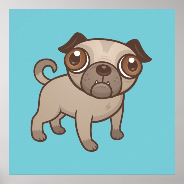 Poster Pug Puppy Cartoon (Frente)