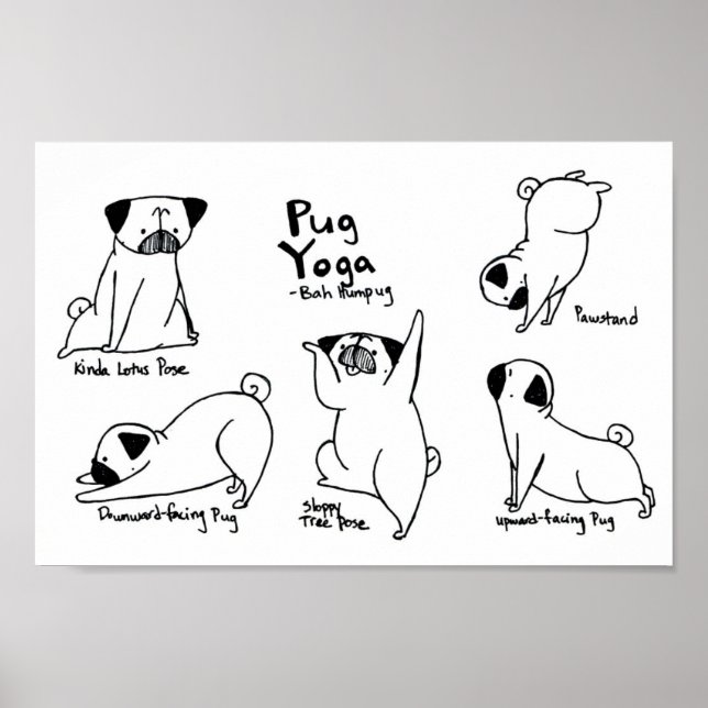 Póster Pug Yoga (Frente)