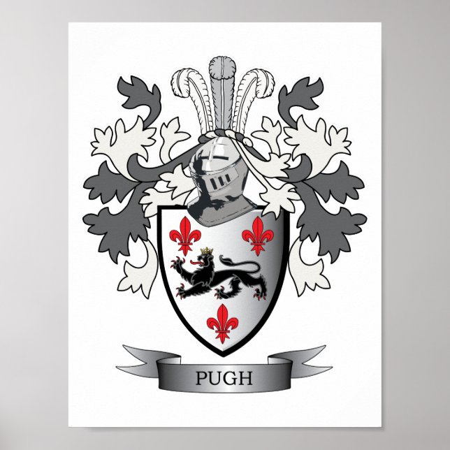 Póster Pugh Family Crest Casaco de Braços (Frente)