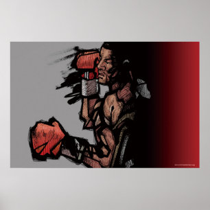 Póster Pugilista que encontra-se para baixo