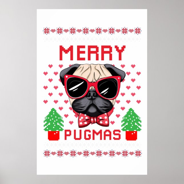 Poster Pugmas feliz! Pôster (Frente)