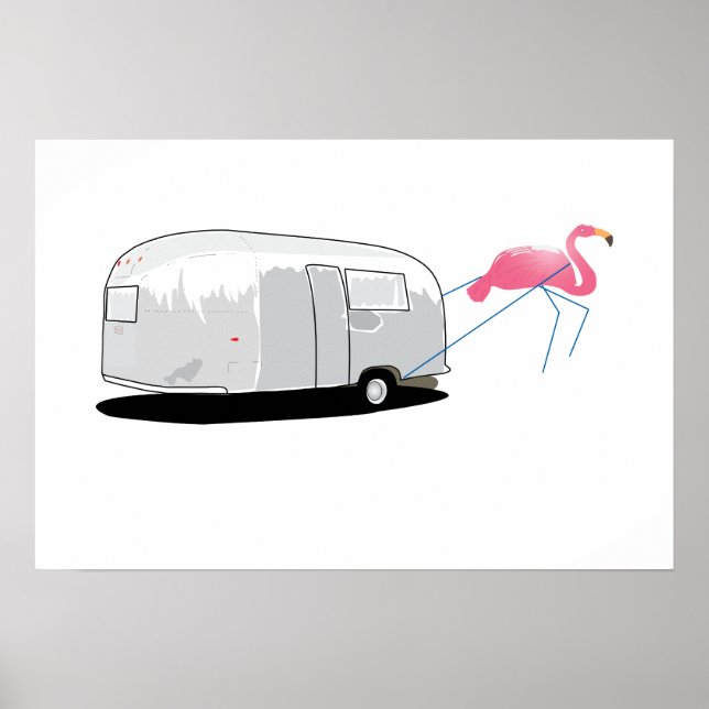 Poster Pulando Flamingo (Frente)