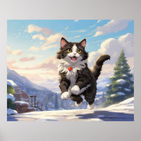 *~* Pulando Gatinho de neve 5:4 Kitten Cat AP68 Tu