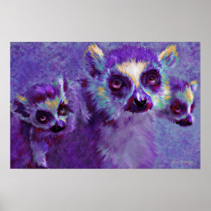 Póster pulando lemurs