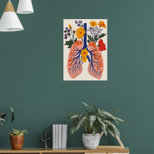 Poster Pulmões Floridos - Harmonia da Natureza e Saúde (Sala de Estar 1)