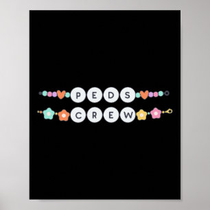 Poster Pulseira de Amizade Enfermeira Pediátrica Peds Cre
