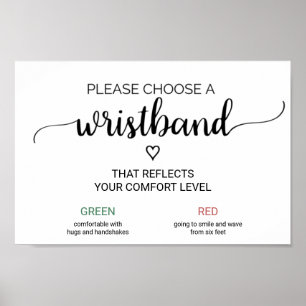 Poster Pulseira de casamento com caligrafia preta simples