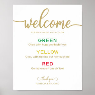Poster Pulseira de Distância Social para Casamento