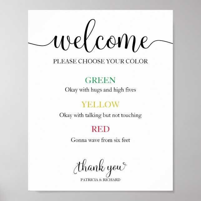 Poster Pulseira de Distância Social para Casamento (Frente)