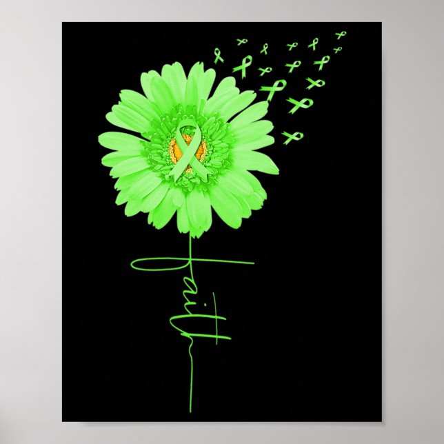 Poster Pulseira Verde Daisy Faith Conscientização da Saúd (Frente)