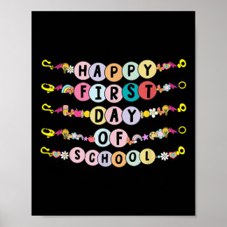 Poster Pulseiras de Amizade do Primeiro Dia de Aula para