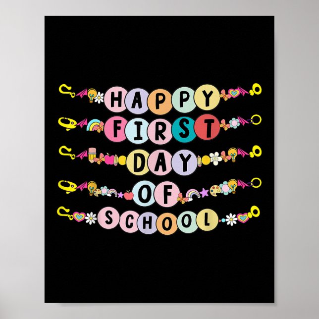 Poster Pulseiras de Amizade do Primeiro Dia de Aula para  (Frente)