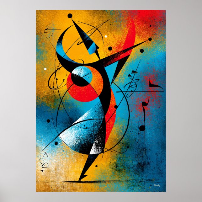 Poster Pulso Celestial – Parede Geométrica Abstrata Moder (Frente)