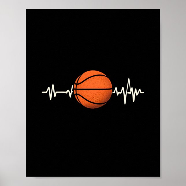 Poster Pulso De Basquete - Amor Para O Jogo Tee 1 (Frente)