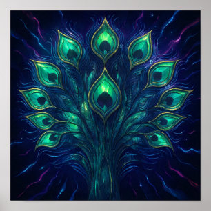 Poster Pulso de Pluma de Pavão: Tom de Joia de Veludo Abs