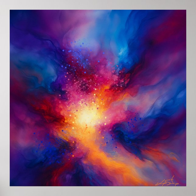 Poster Pulso do Infinito Abstrato (Frente)