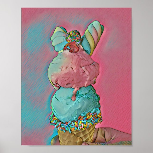 Poster pulverizadores de cone de sorvete (Frente)