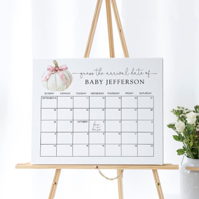 Poster Pumpkin & Arco Chá de fraldas Adivinha Calendário  (Criador carregado)