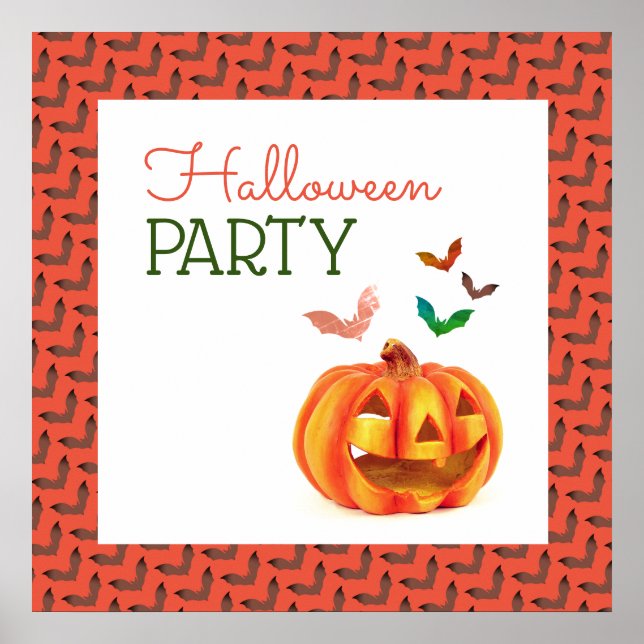 Poster Pumpkin & Bats, Boas-vindas ao Halloween (Frente)