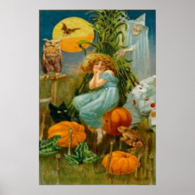 Póster Pumpkin Black Cat Witch Palhaço Sapo Bat (Frente)