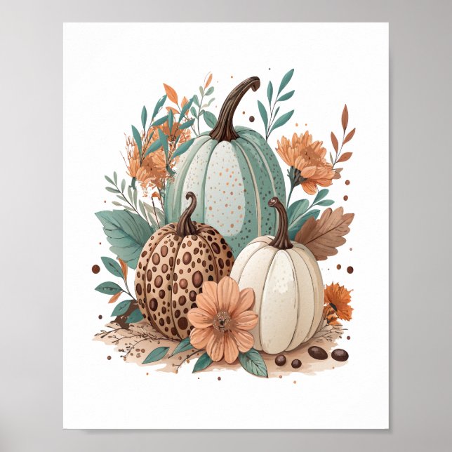 Poster Pumpkin Boho Floral (Frente)