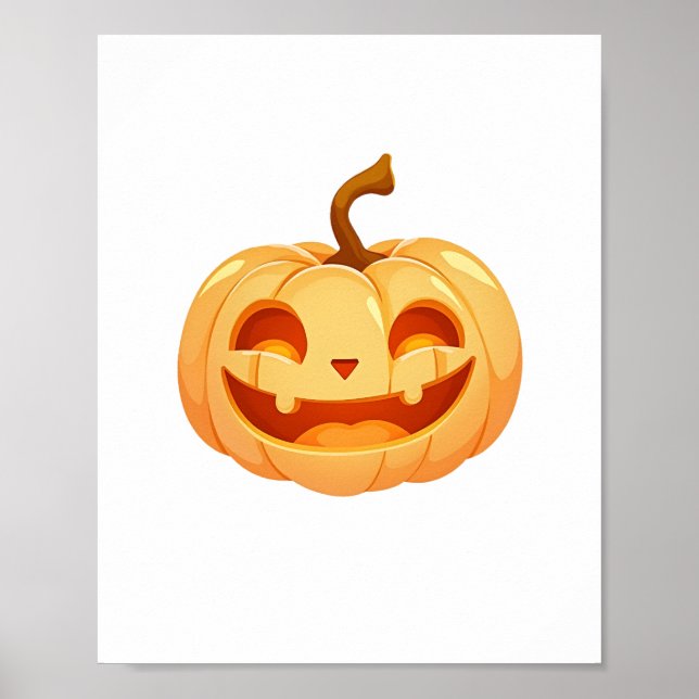 Poster Pumpkin Bonito Jack O Lanterna Turtle Sea Hallowee (Frente)