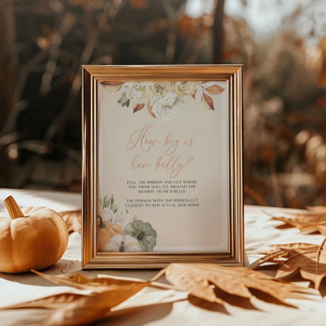 Poster Pumpkin Chá de fraldas Como É Grande O Sinal De Su (Criador carregado)