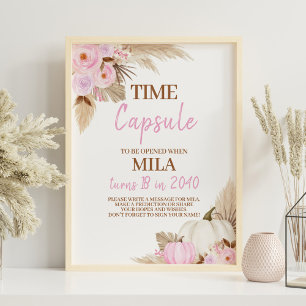 Poster Pumpkin Cor - de - rosa Festa de aniversário Hora 